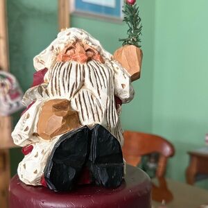 Festive Santa Claus Candle Holder